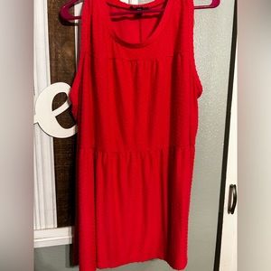 Lane Bryant clip dot hot pink tiered tank top